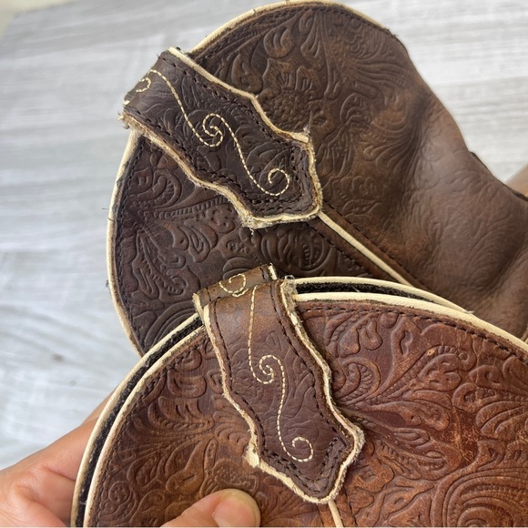 Justin Gypsy Mandar Brown Leather Square Toe 8” Western Cowgirl Boot Size 6B - Picture 12 of 16